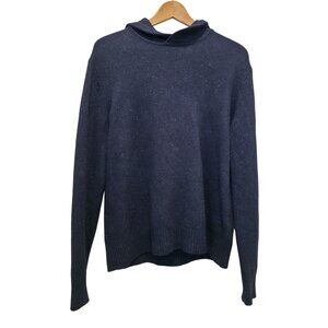 Banana Republic Blue Speckled Italian Wool Blend Hooded Sweater Men's M